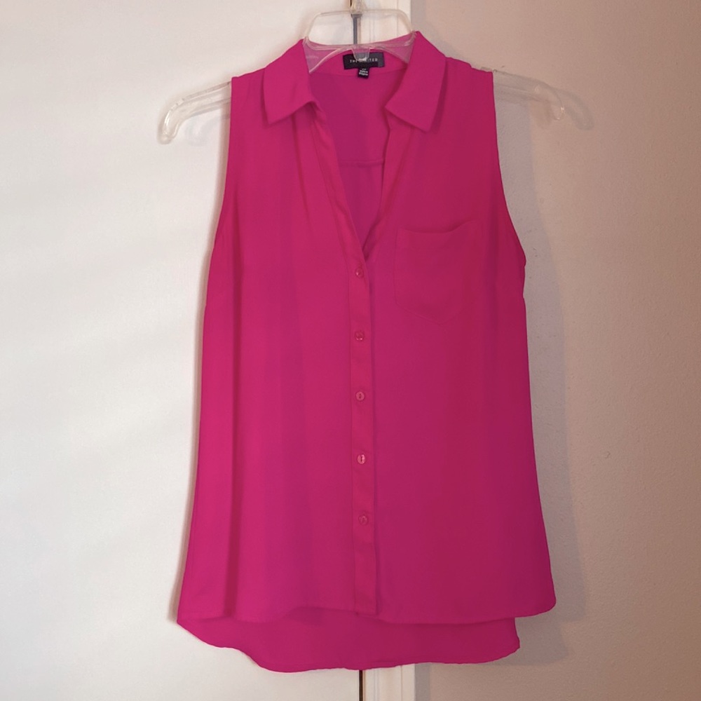 The Limited Hot Pink Sleeveless Button Down - XS